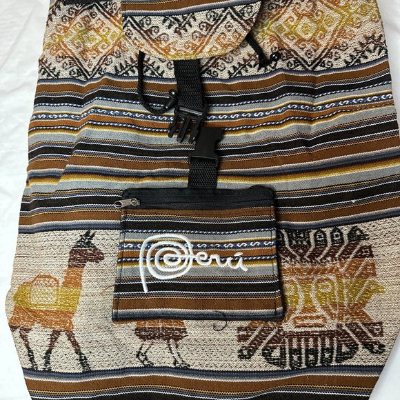 Peruvian Alpaca Backpack Casual Hiking Camping Travel Backpacks Lightweight - Picture 2 of 6